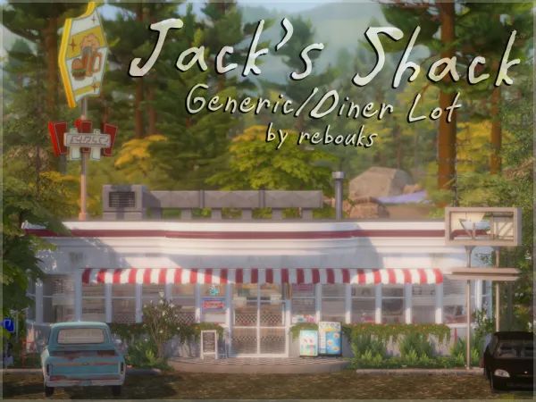 Alpha Jacks Shack GenericDiner Lot by simsfinds - The Sims 4 Custom Content