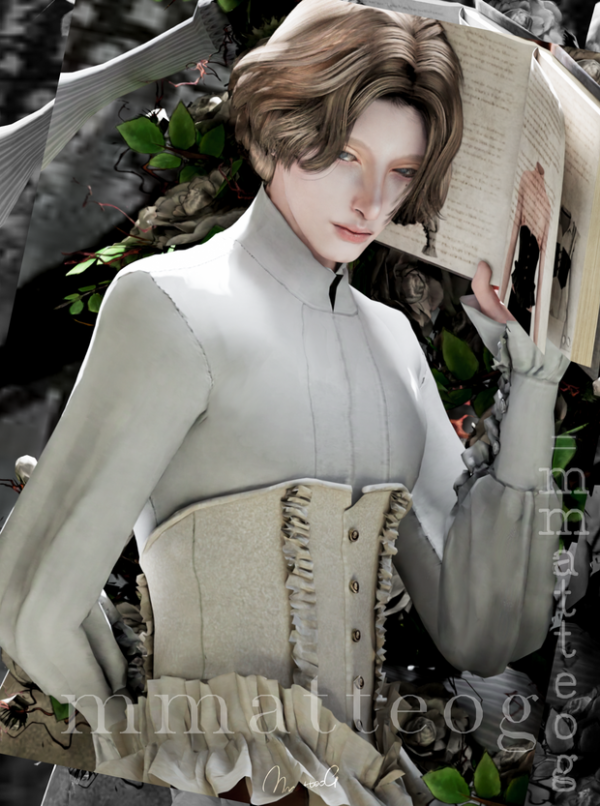 Alpha Ruffle corset Shirt by simsfinds - The Sims 4 Custom Content