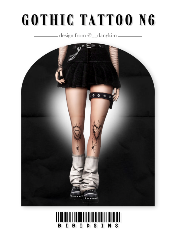 Mix [BIBIDSIMS]Gothic tattoo N6 by simsfinds - The Sims 4 Custom Content