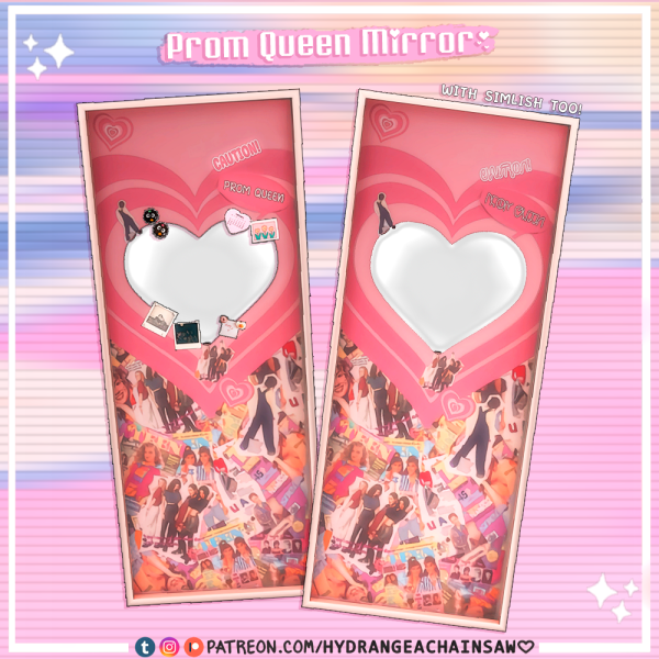 Alpha Y2K Dream Prom Queen Mirror by hydrangeachainsaw - The Sims 4 Custom Content