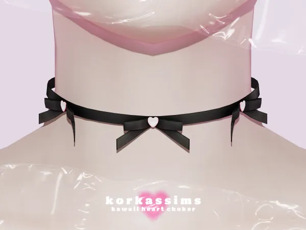Alpha kawaii heart choker by simsfinds - The Sims 4 Custom Content