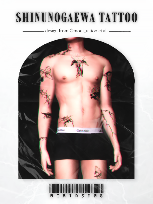 Mix [BIBIDSIMS]Shinunogaewa tattoo by simsfinds - The Sims 4 Custom Content