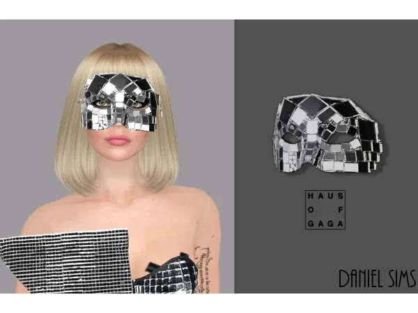 Mix Lady Gaga in Haus of Gaga Mirrored Mask - The Sims 4 Custom Content