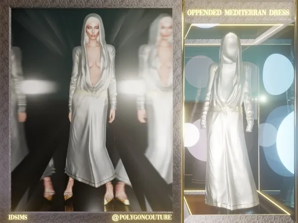 Alpha Oppended Mediterran Dress by polygoncouture - The Sims 4 Custom Content