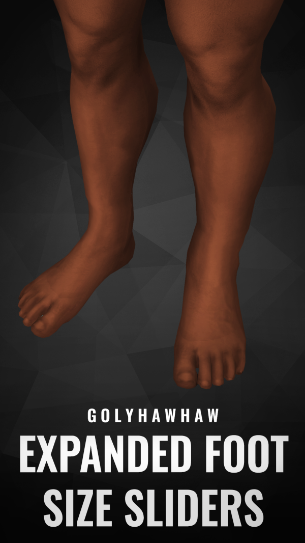 Mix EXPANDED FOOT SIZE SLIDERS by simsfinds - The Sims 4 Custom Content