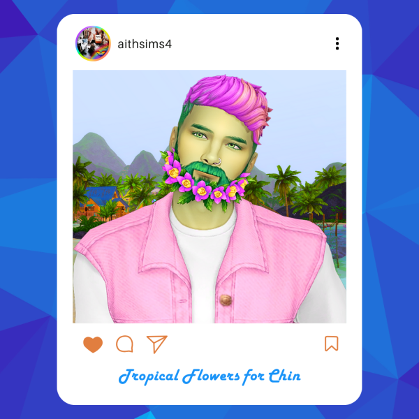 Maxis Match Tropical Flowers for Chin by simsfinds - The Sims 4 Custom Content