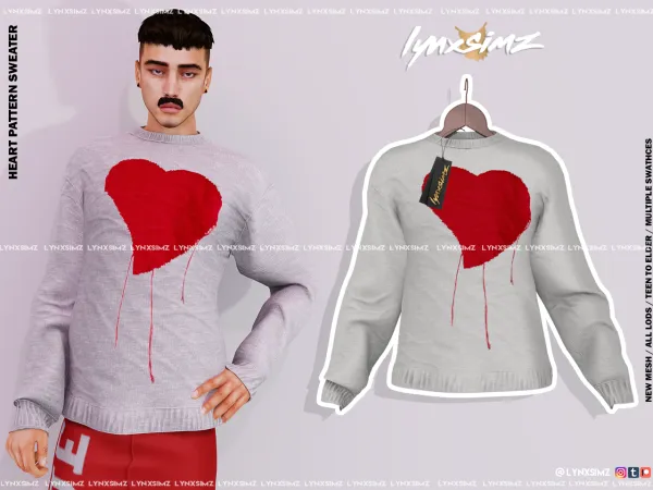 Alpha 43310450277903 Heart Sweater Special Supporters 43310450277903 by lynxsimz - The Sims 4 Custom Content