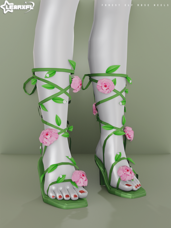 Alpha Forest Elf Rose Heels [35 Items] by simsfinds - The Sims 4 Custom Content