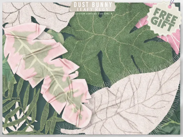 Alpha dust bunny leafy rugs (gift) - The Sims 4 Custom Content