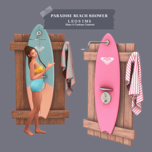 Maxis Match Paradise Beach Shower by leosims4cc - The Sims 4 Custom Content