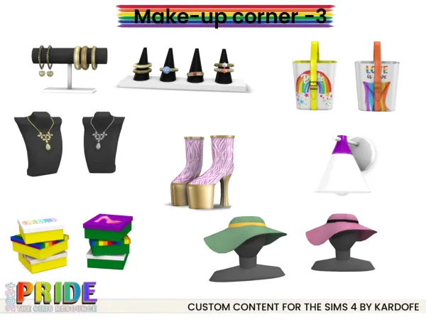 Mix make up corner by simsfinds - The Sims 4 Custom Content