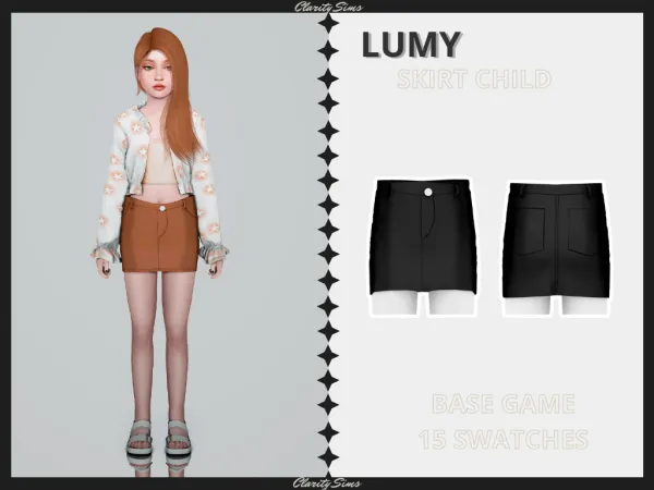 Alpha Lumy Skirt Child by clarity-sims - The Sims 4 Custom Content