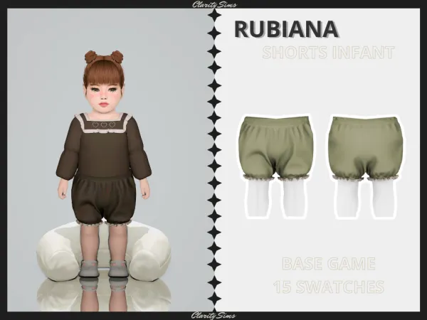 Alpha Rubiana Shorts Infant by clarity-sims - The Sims 4 Custom Content
