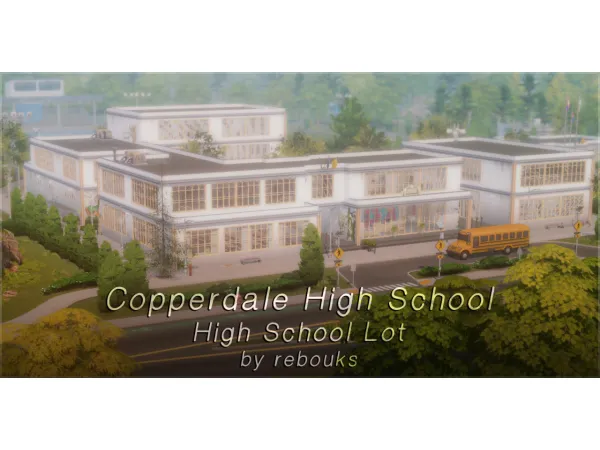 Maxis Match Copperdale High School Lot by simsfinds - The Sims 4 Custom Content