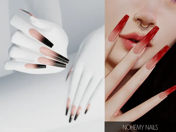 Mix Nohemy nails by overkillsimmer - The Sims 4 custom content