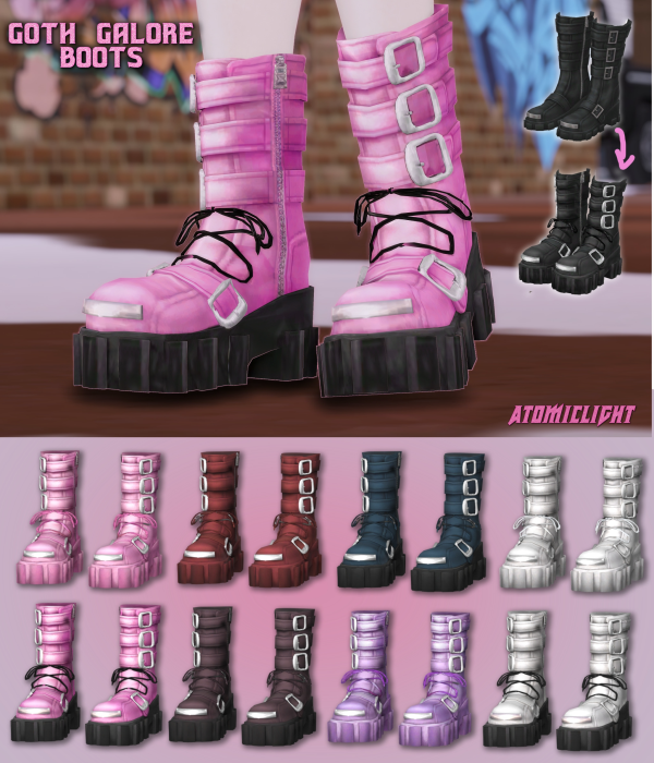 Mix goth galore boots reimagined atomiclight by simsfinds - The Sims 4 Custom Content