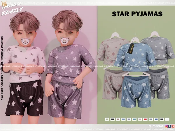 Alpha Star Pyjamas Toddler by lynxsimzfamily - The Sims 4 Custom Content