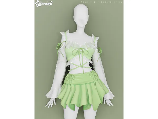 Alpha Forest Elf Minnie Dress [55 Items] by Learxfl - The Sims 4 Custom Content