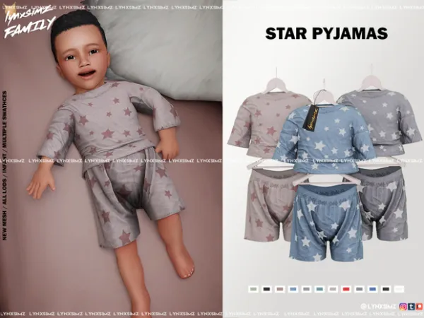 Alpha Star Pyjamas Infant by simsfinds - The Sims 4 Custom Content