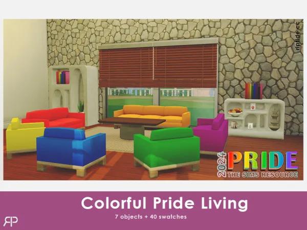 Mix Colorful Pride Living - The Sims 4 Custom Content