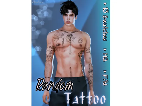 Mix Random Tattoo 7 - The Sims 4 Custom Content