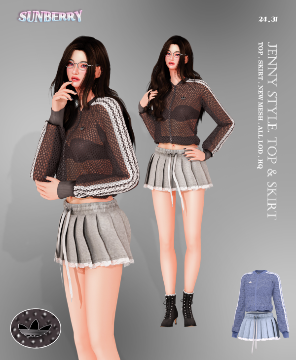 Alpha [SUNBERRY] JENNY style Top Skirt 2431 by simsfinds - The Sims 4 Custom Content
