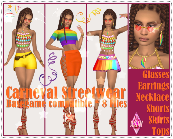 Maxis Match Carnaval Streetwear Part 2 by simsfinds - The Sims 4 Custom Content