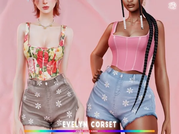 Alpha Evelyn corset brsims by bluerose-sims - The Sims 4 Custom Content