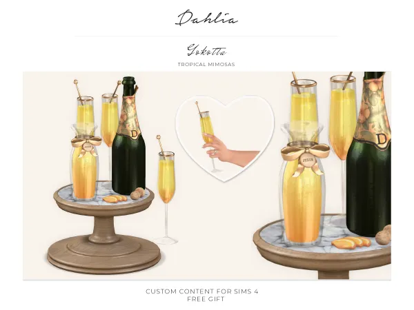 Alpha Dahlia Gokotta Tropical Mimosas (Gift) by bergdorfsims - The Sims 4 Custom Content