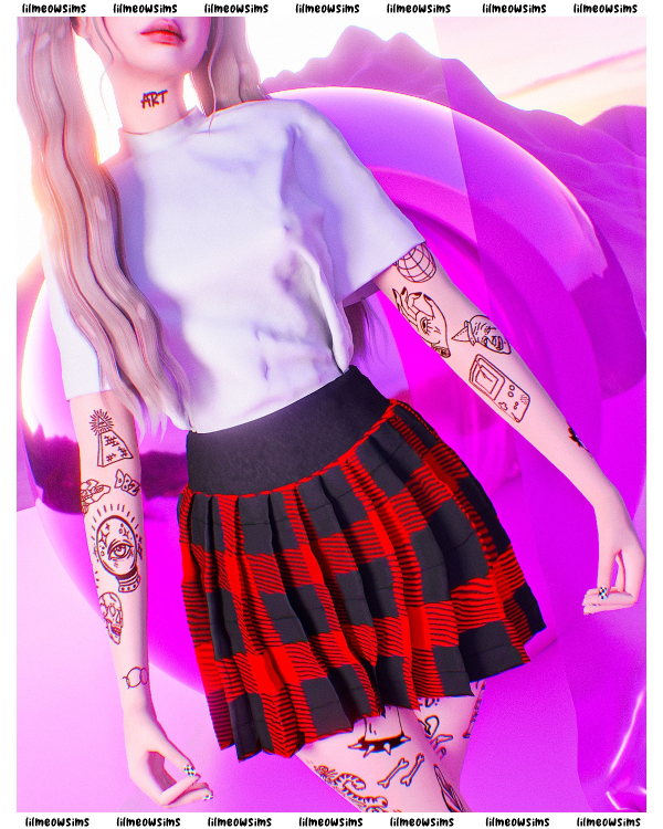 Alpha TopPlaid Skirt by simsfinds - The Sims 4 Custom Content