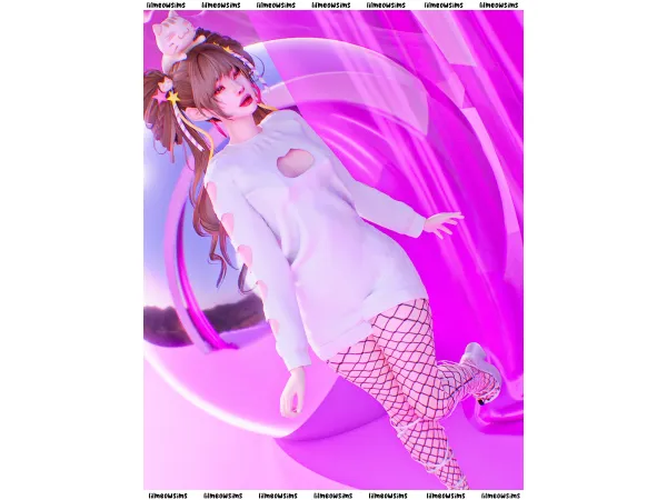 Alpha Heart Dress by lilmeowsimss - The Sims 4 Custom Content