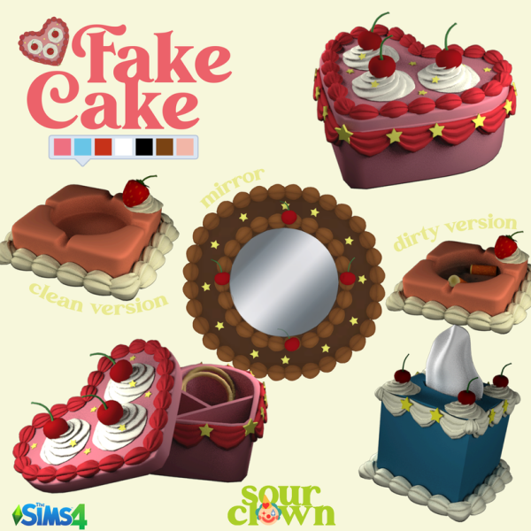 Mix Fake Cake Set by simsfinds - The Sims 4 Custom Content