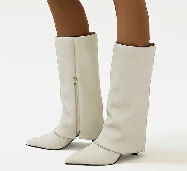 Alpha paloma wool leather slouch boots by simsfinds - The Sims 4 Custom Content