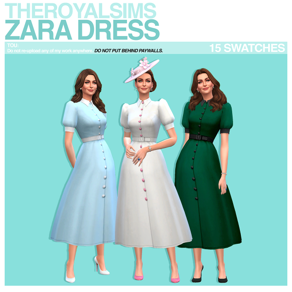 Maxis Match THEROYALSIMS ZARA DRESS by simsfinds - The Sims 4 Custom Content
