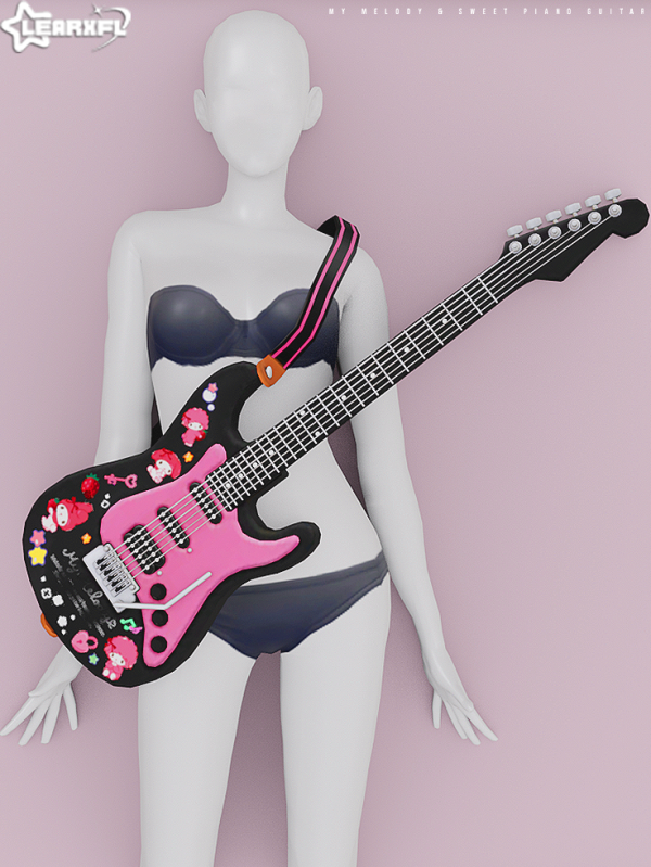 Alpha My Melody & Sweet Piano Guitar [2/17 Items] by simsfinds - The Sims 4 custom content