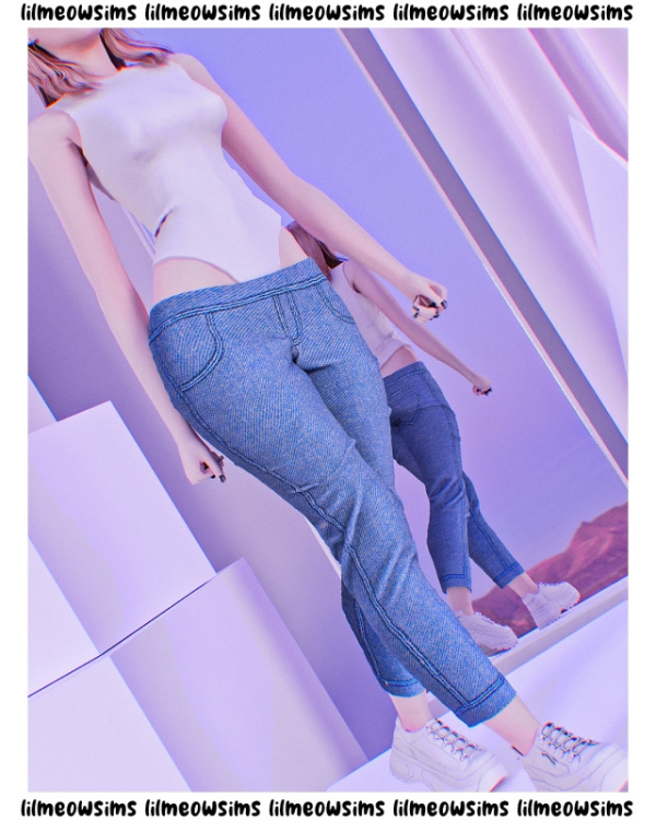 Alpha BodysuitJeans by simsfinds - The Sims 4 Custom Content