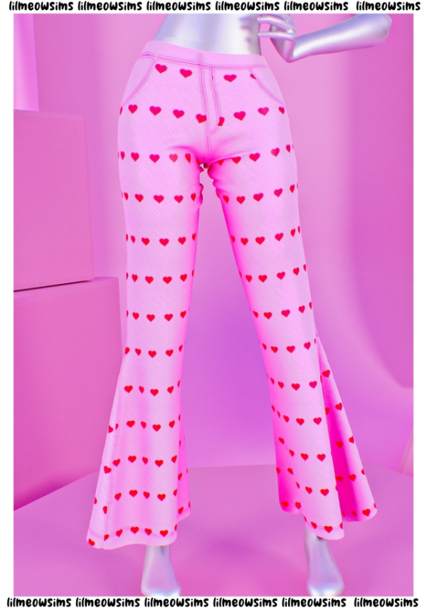 Alpha Heart Jeans by simsfinds - The Sims 4 Custom Content