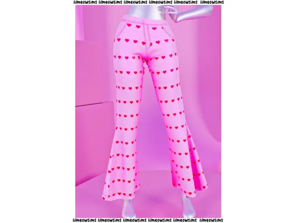 Alpha Heart Jeans by lilmeowsimss - The Sims 4 Custom Content