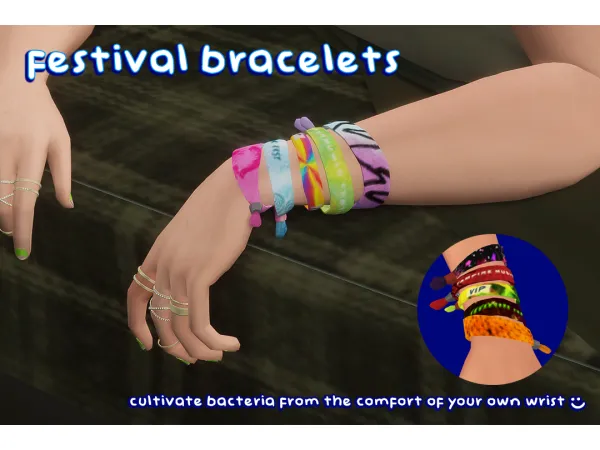 Maxis Match softpine festival bracelets - The Sims 4 Custom Content