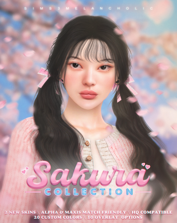 Alpha SAKURA COLLECTION 2 NEW SKINS OVERLAYS base sims by simsfinds - The Sims 4 Custom Content