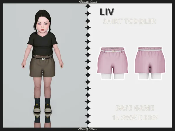 Alpha Liv Shorts Toddler by clarity-sims - The Sims 4 Custom Content