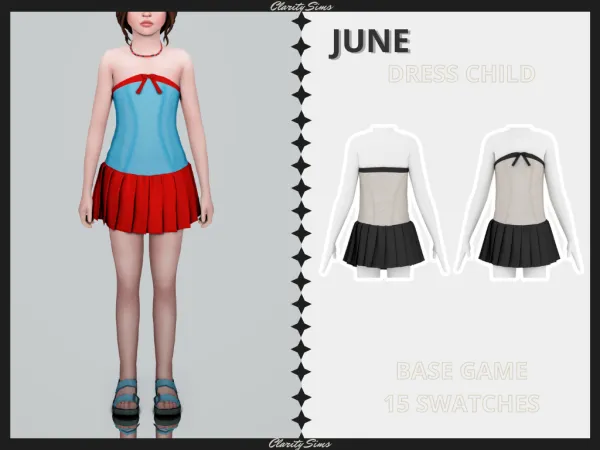 Alpha June Dress Child by clarity-sims - The Sims 4 Custom Content