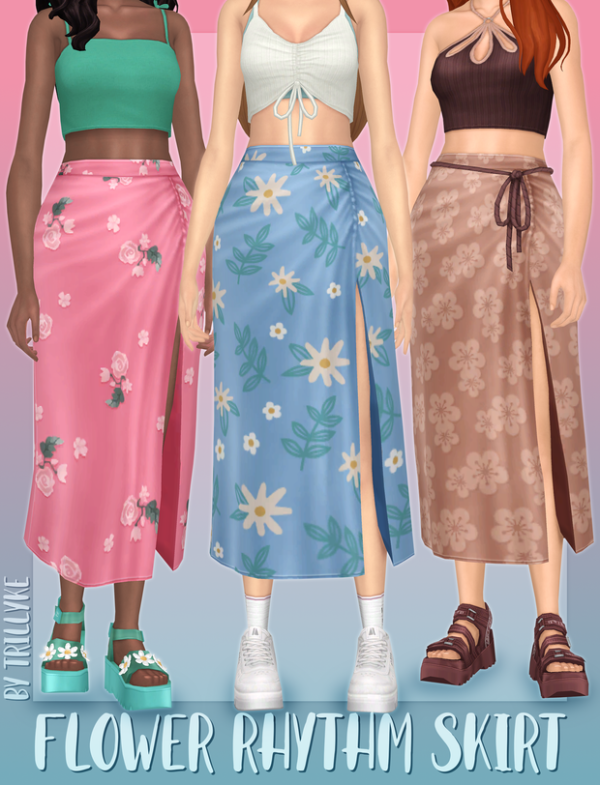 Maxis Match Flower Rhythm Skirt by simsfinds - The Sims 4 Custom Content