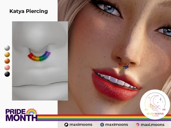 Alpha Katya Piercing by maximoons - The Sims 4 Custom Content