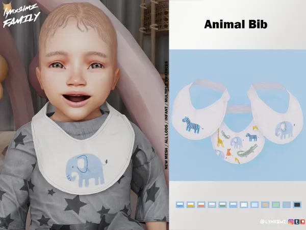 Alpha Animal Bib Infant by simsfinds - The Sims 4 Custom Content