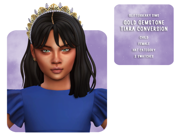 Mix Gold Gemstone Tiara Child Conversion by simsfinds - The Sims 4 Custom Content