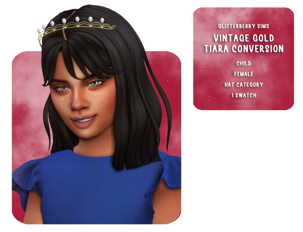 Mix Vintage Gold Tiara Child Conversion by simsfinds - The Sims 4 Custom Content