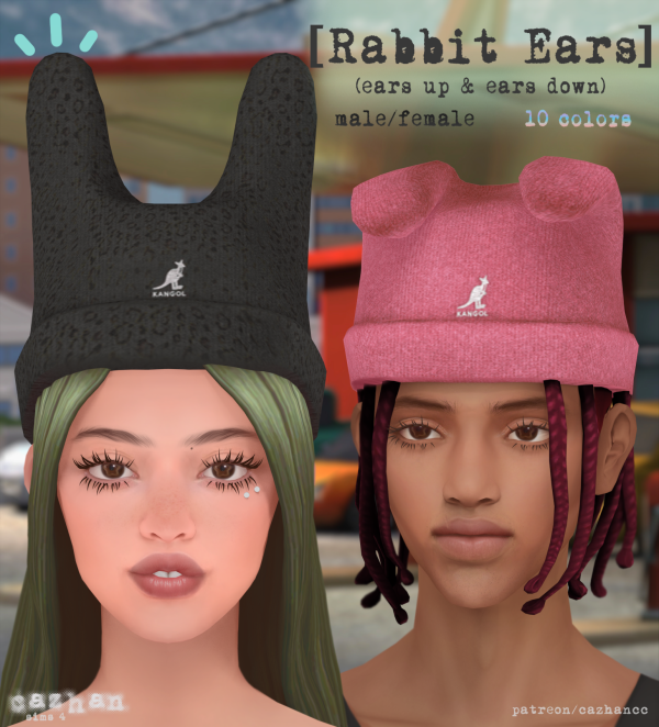 Mix [Rabbit Ears] hat by simsfinds - The Sims 4 Custom Content