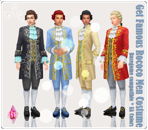 Maxis Match Get Famous Rococo Men Costume Hair by simsfinds - The Sims 4 Custom Content