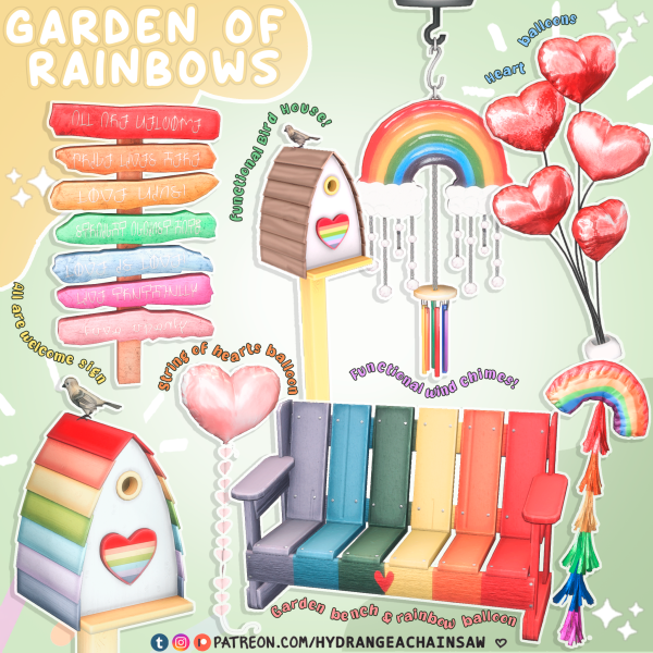 Alpha Garden of rainbows by hydrangeachainsaw - The Sims 4 Custom Content